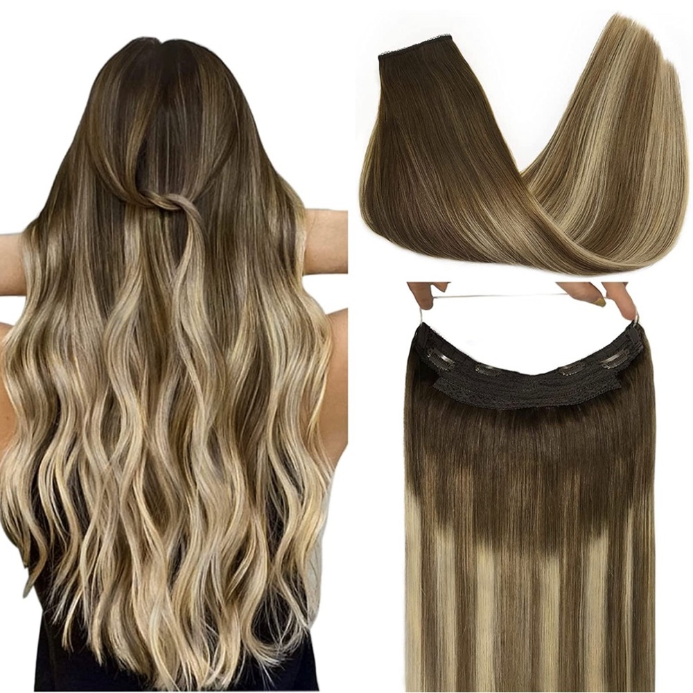 New Human Hair Extensions Balayage Walnut Brown Ash Bleach Blonde 75g 14" Remy